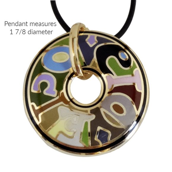 Fashion Statement Enamel Pendant Necklace - Picture 2 of 4